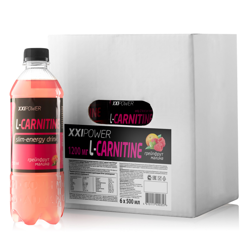 Напиток L-Карнитин XXI Power 0,5 л Бокс 6 шт.грейпфрут с малиной