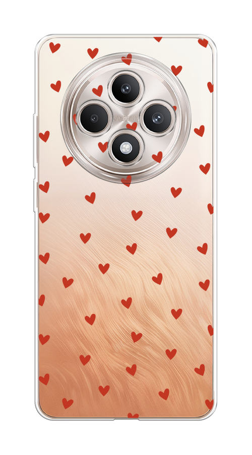 

Чехол на Oppo Reno 12F "Red hearts", Красный;прозрачный, 2517850-1