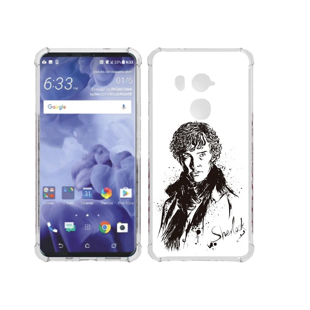 

Чехол MyPads Tocco для HTC U11 Plus шерлок холмс портрет, Прозрачный, Tocco