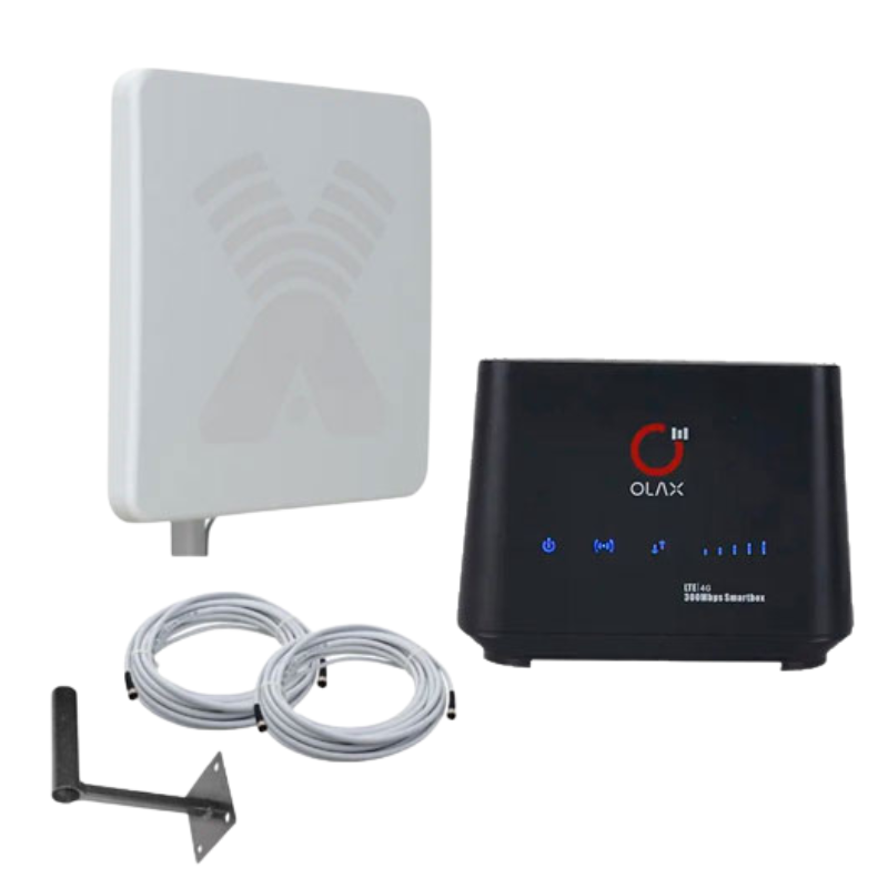 фото Комплект интернета wifi для дачи 3g/4g – роутер olax ax5 pro с антенной zeta-f mimo