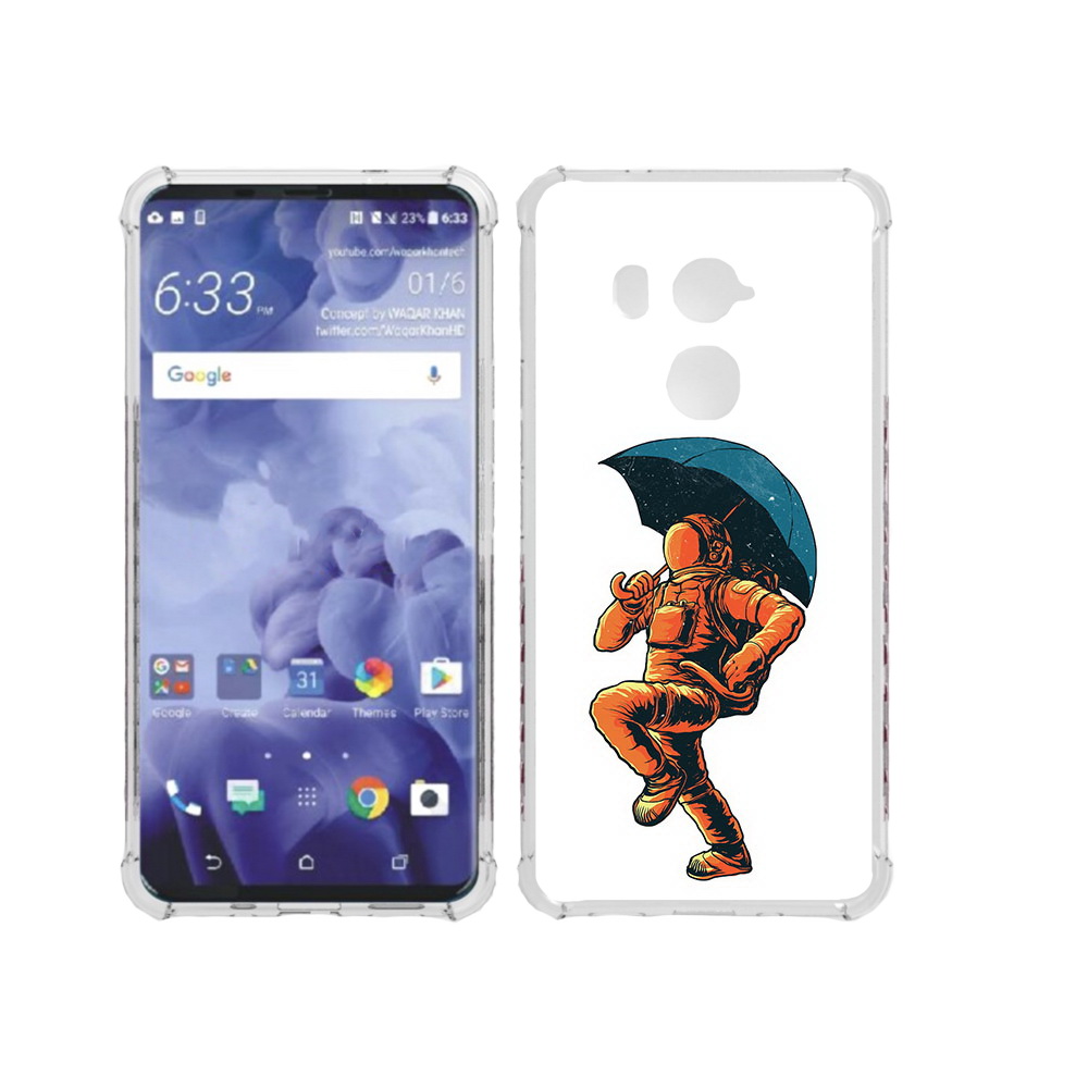 

Чехол MyPads Tocco для HTC U11 Plus шагающий космонавт с зонтом, Прозрачный, Tocco