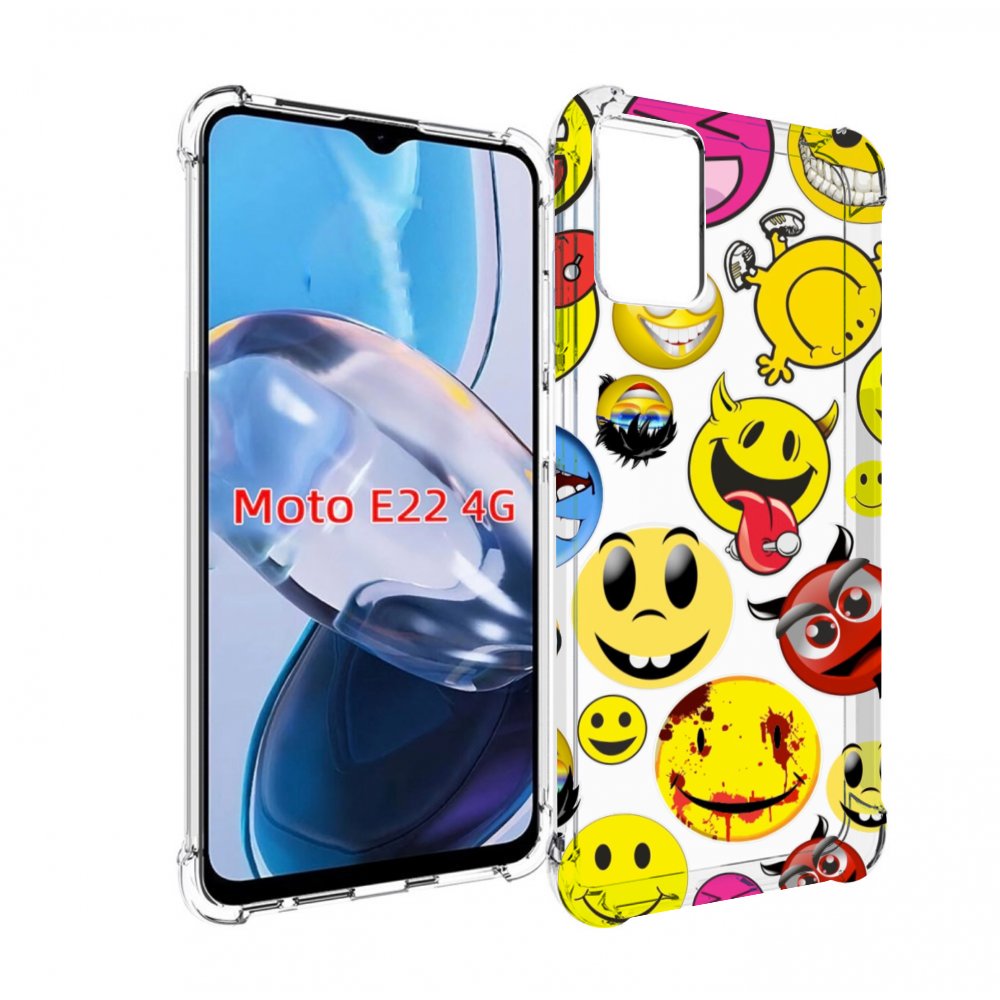 

Чехол MyPads Смайлики для Motorola Moto E22 4G / E22i 4G, Прозрачный, Tocco
