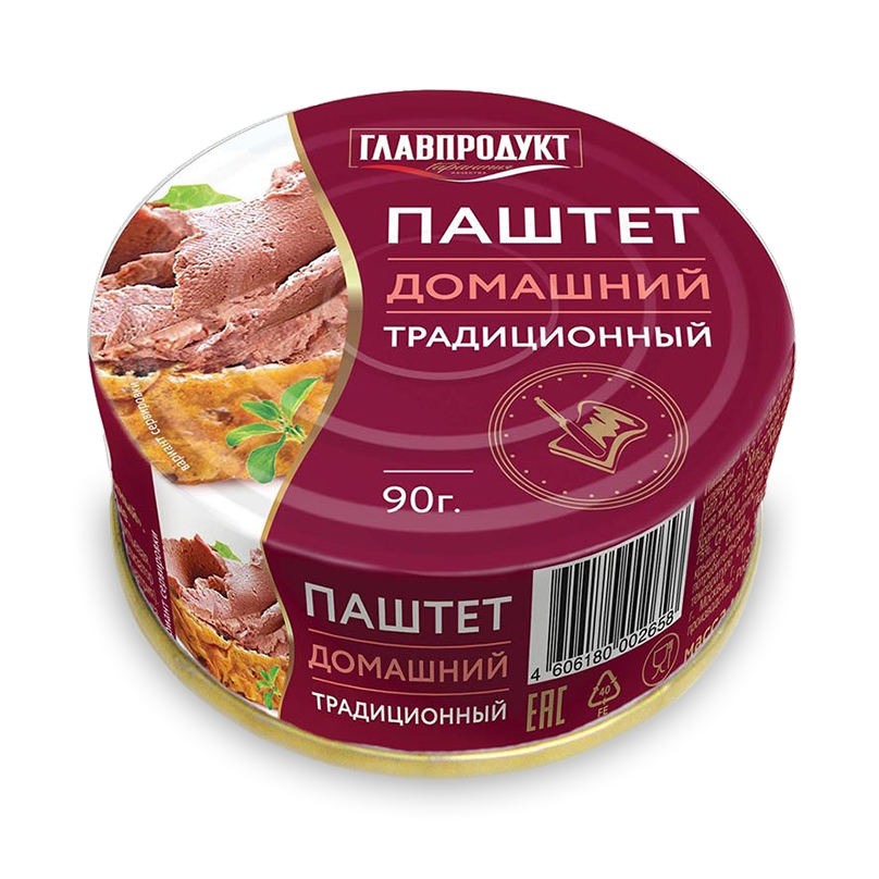 

Паштет из свиной печени Главпродукт Домашний традиционный 90 г