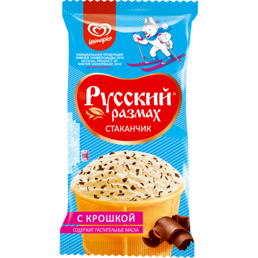 

Мороженое молочное Инмарко Русский размах с шоколадной крошкой БЗМЖ 70 г