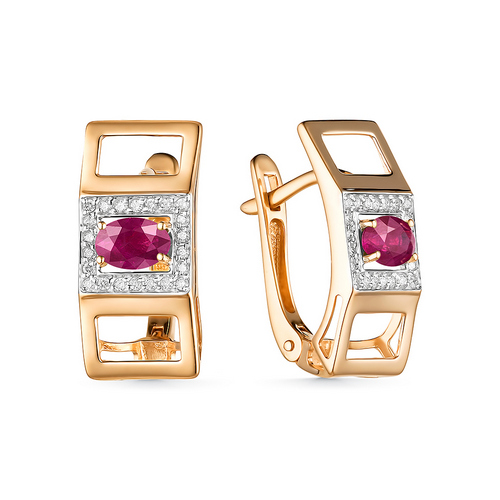 

Серьги из красного золота Bellissima С522-124, бриллиант\ рубин, С522-124