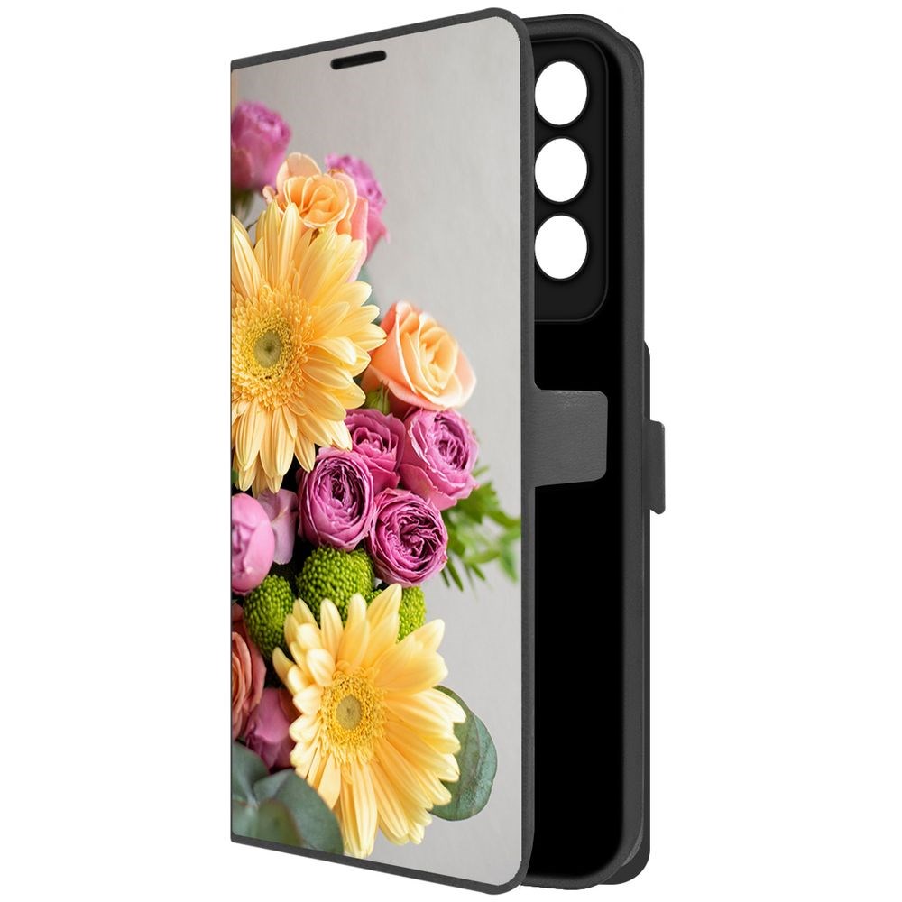 

Чехол-книжка Krutoff Eco Book для Vivo V27e Букет (черный)