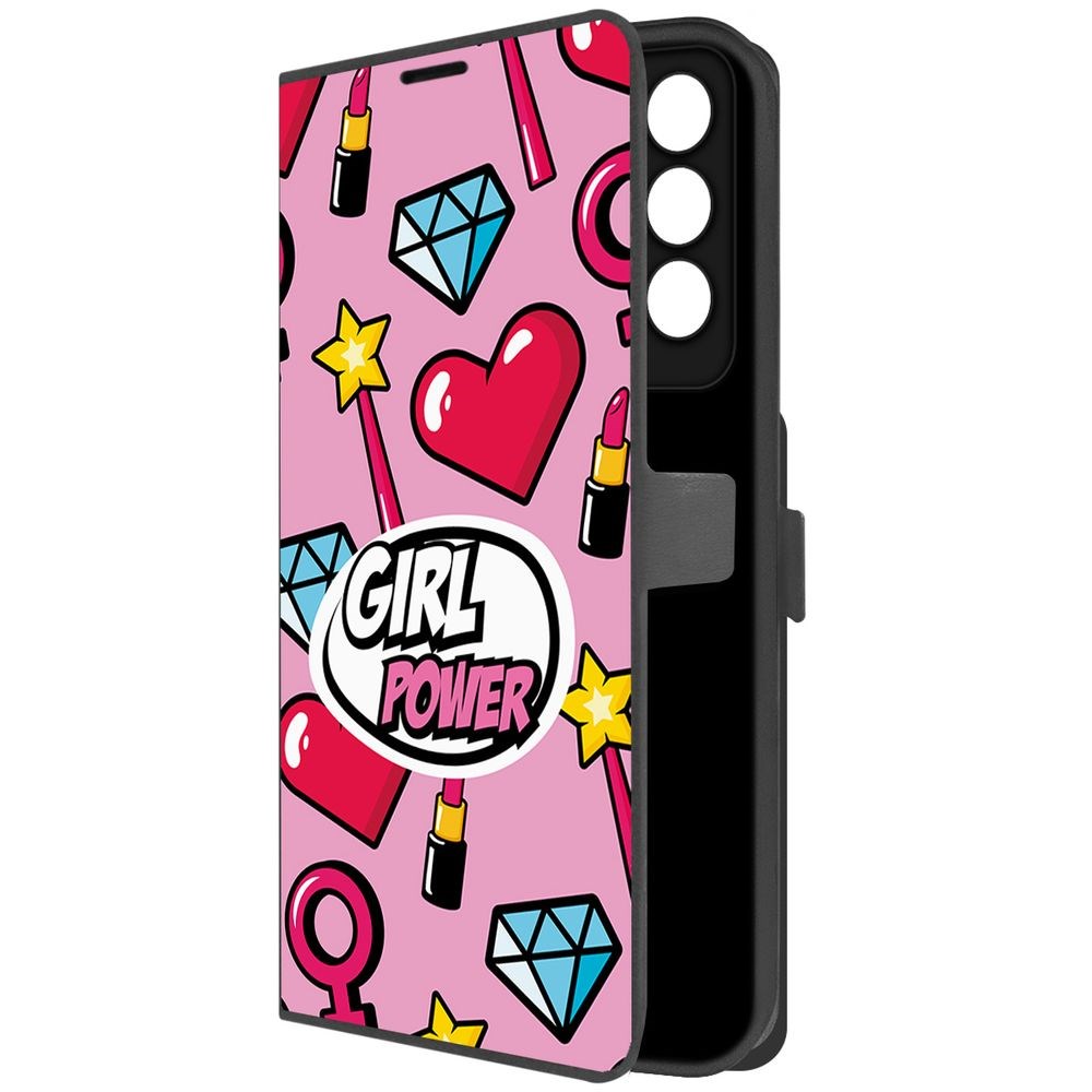 

Чехол-книжка Krutoff Eco Book для Vivo V27e Girl Power (черный)