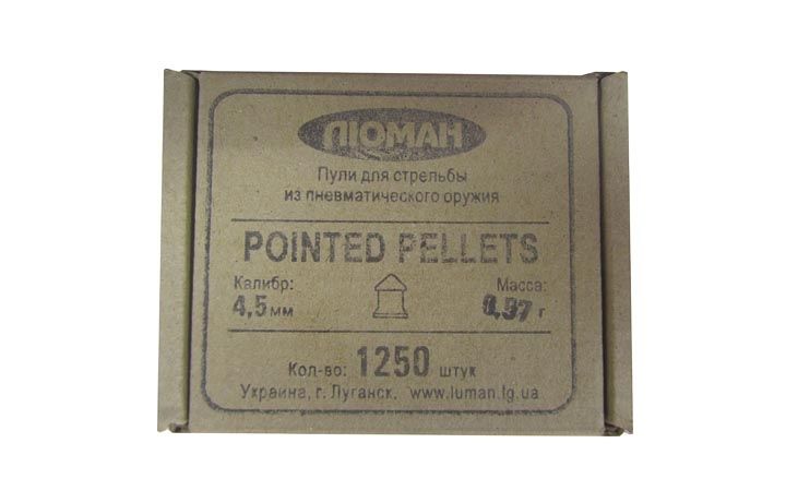 Пули пневматические Люман Pointed pellets 0,57 г 4,5 мм (1250 шт.)