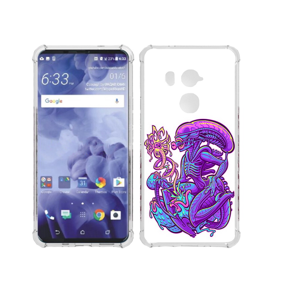 

Чехол MyPads Tocco для HTC U11 Plus чужой фиолетовый цвет, Прозрачный, Tocco