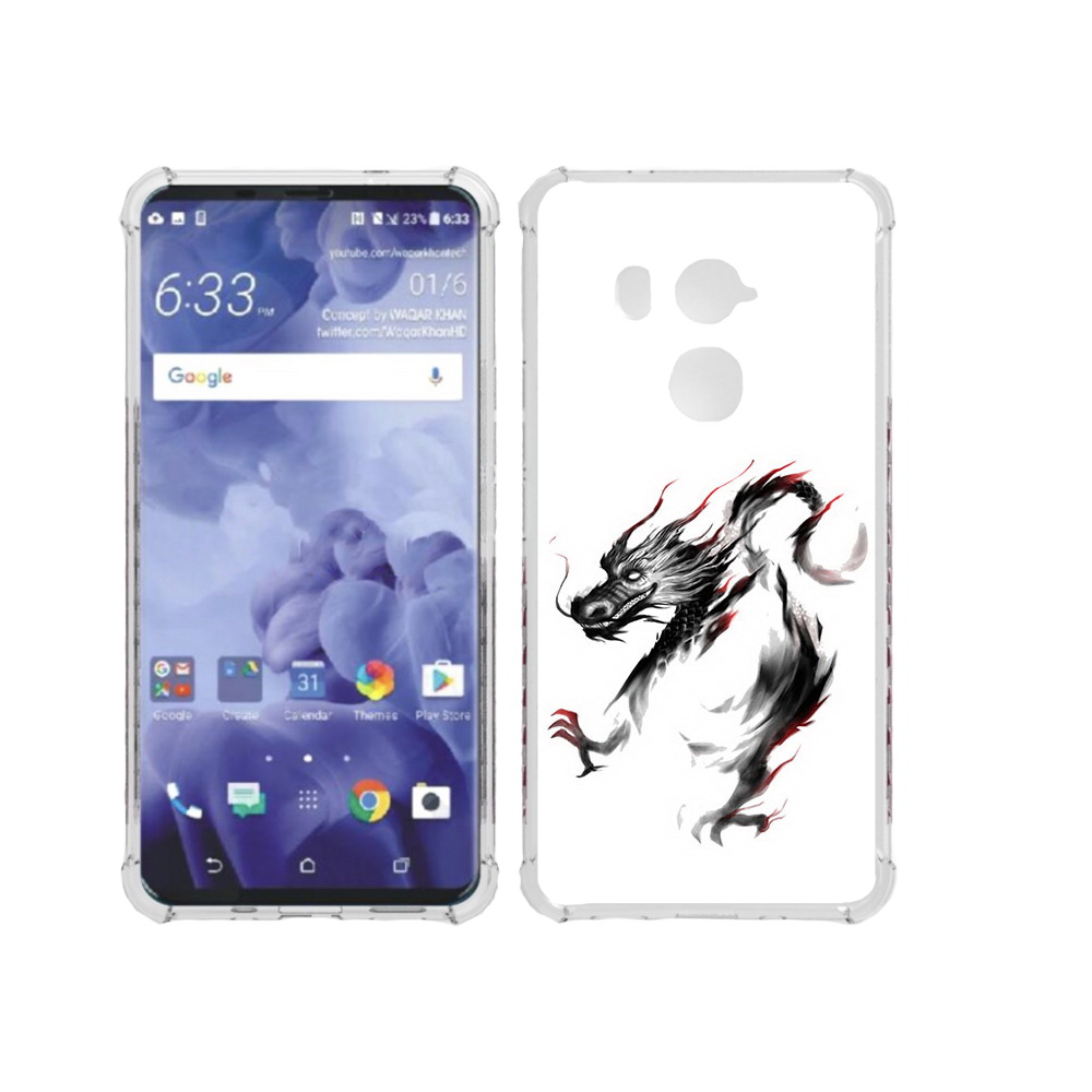 

Чехол MyPads Tocco для HTC U11 Plus черный дракон, Прозрачный, Tocco