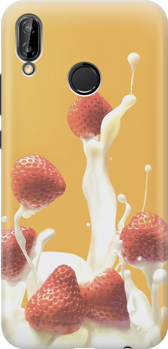 

Чехол на Huawei P20 Lite/Nova 3e "Клубника и сливки", Белый;желтый, 6554