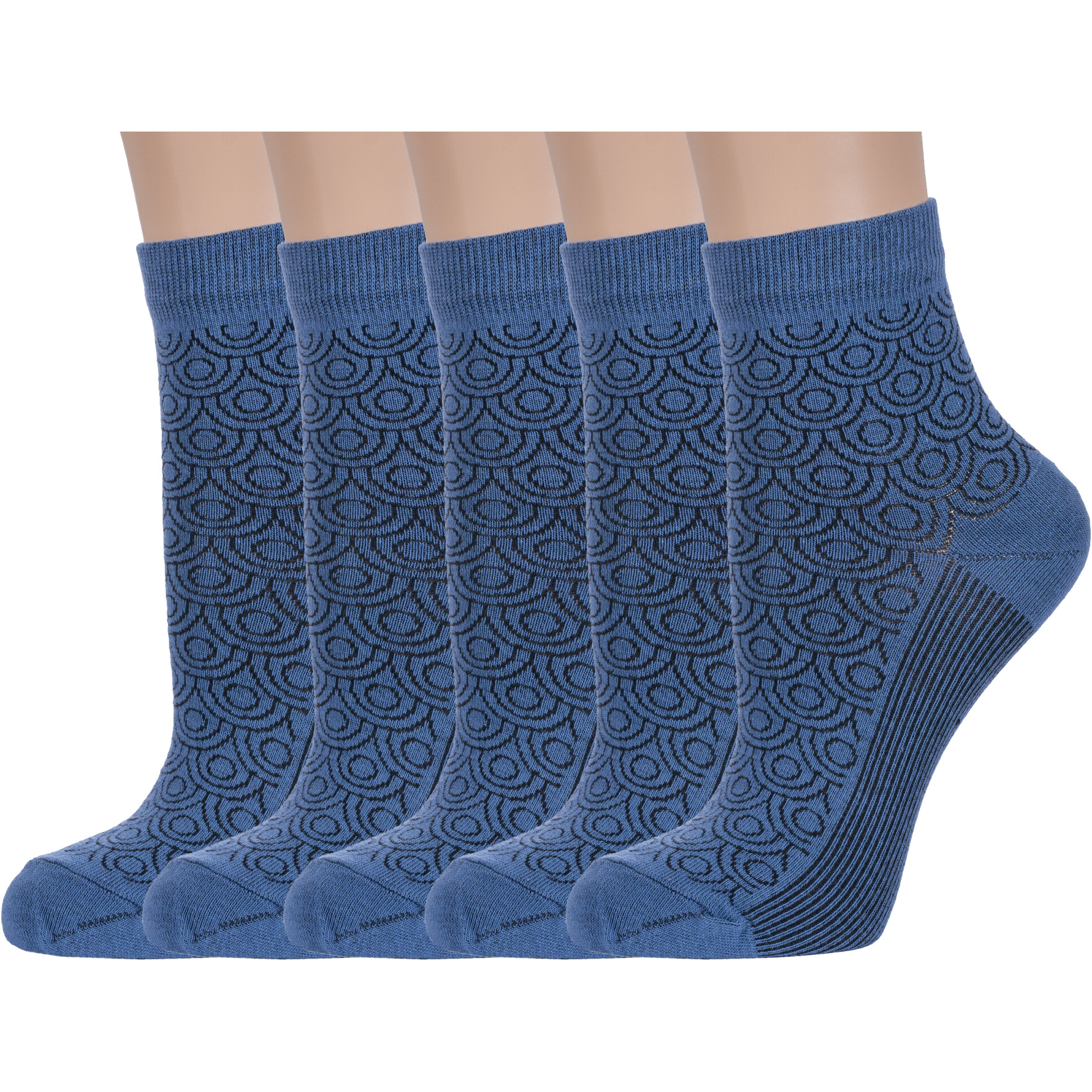 Комплект носков женских Борисоглебский трикотаж 5-6С238 синих 23-25, 5 пар
