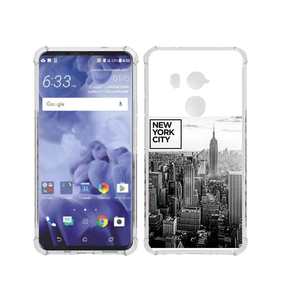 

Чехол MyPads Tocco для HTC U11 Plus черно белый ньюерк, Прозрачный, Tocco