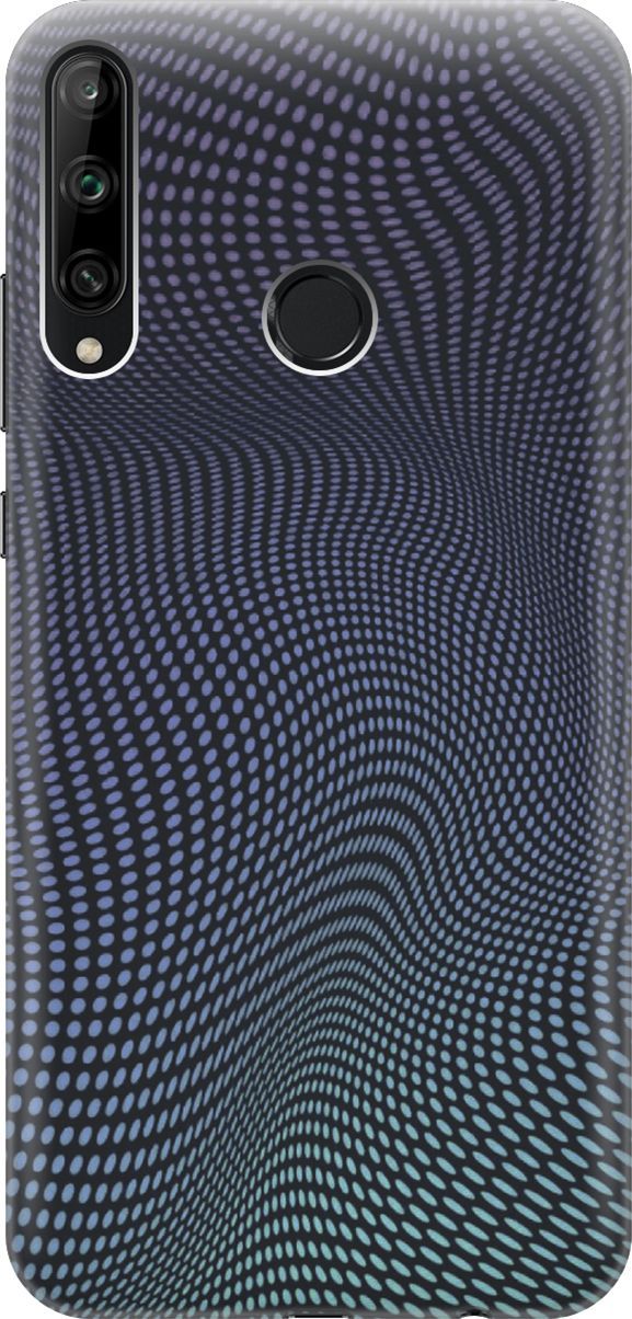 

Чехол на Honor 9C/Huawei P40 Lite E "Изгибы из точек", Синий;черный, 6180