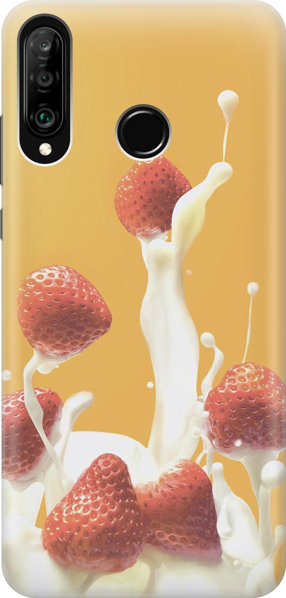 

Чехол на Honor 20 Lite/20s/Huawei P30 Lite "Клубника и сливки", Белый;желтый, 5907