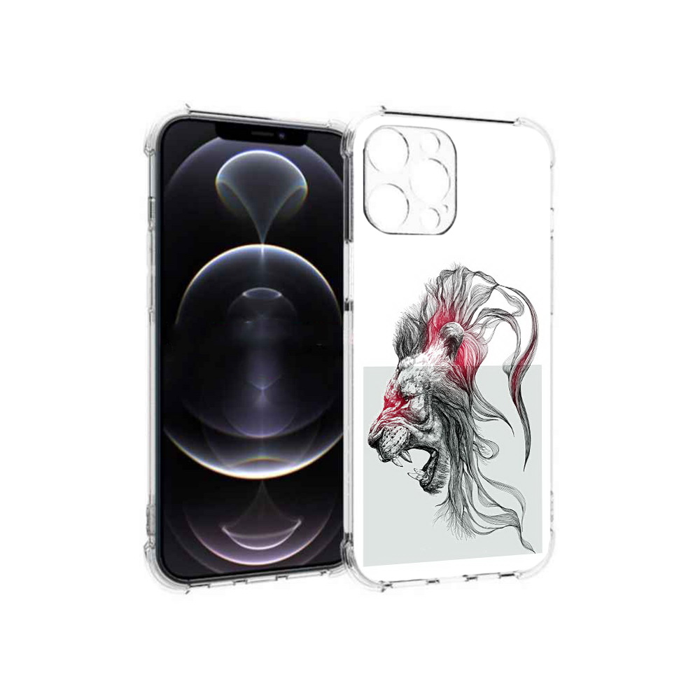 

Чехол MyPads Tocco для Apple iPhone 12 Pro Max разъяренный лев (PT157374.616.576), Прозрачный, Tocco