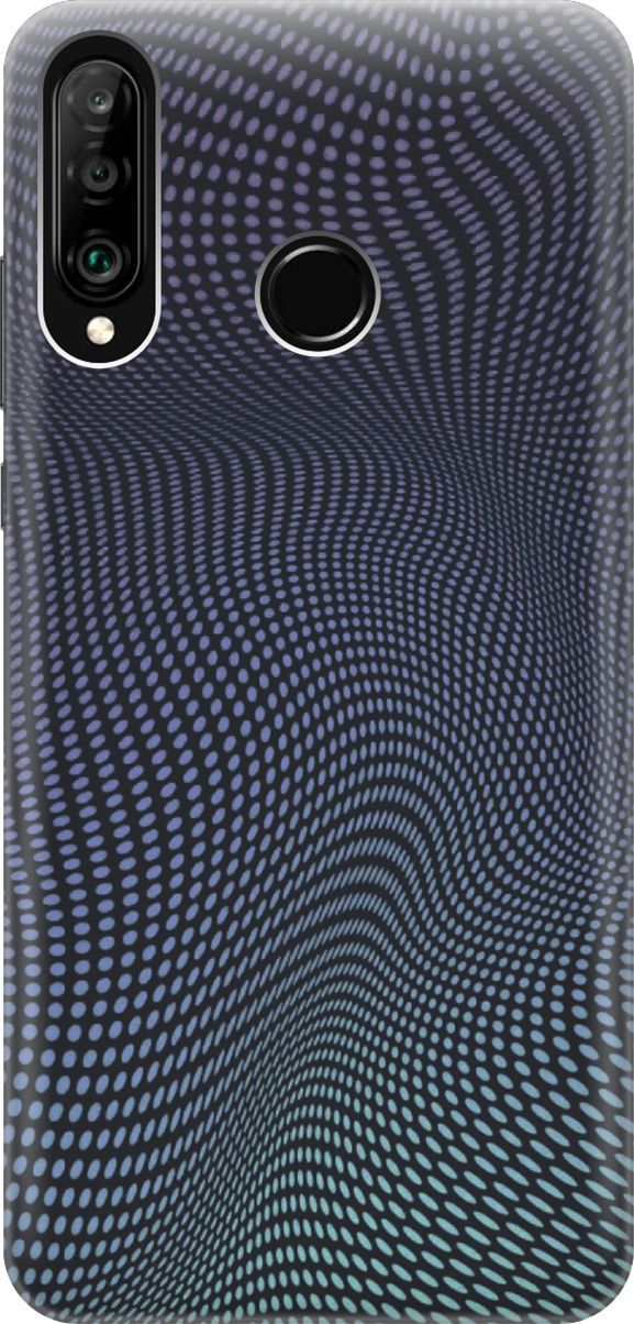 

Чехол на Honor 20 Lite/20s/Huawei P30 Lite "Изгибы из точек", Синий;черный, 6176