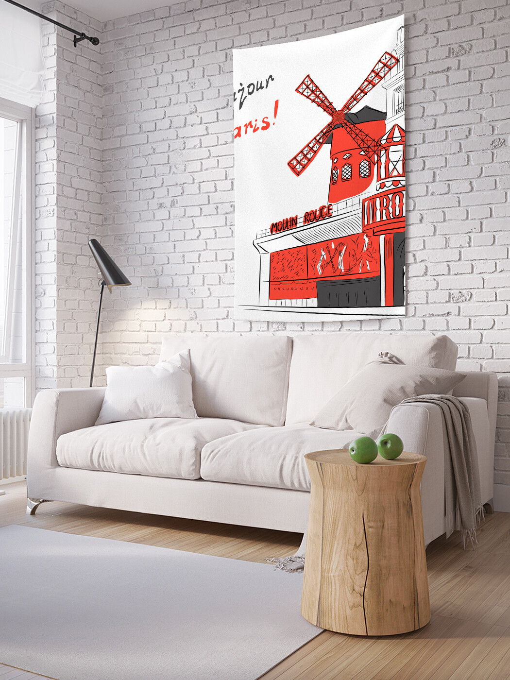 

Вертикальное фотопанно JoyArty Привет Париж, из ткани, 100х150 см