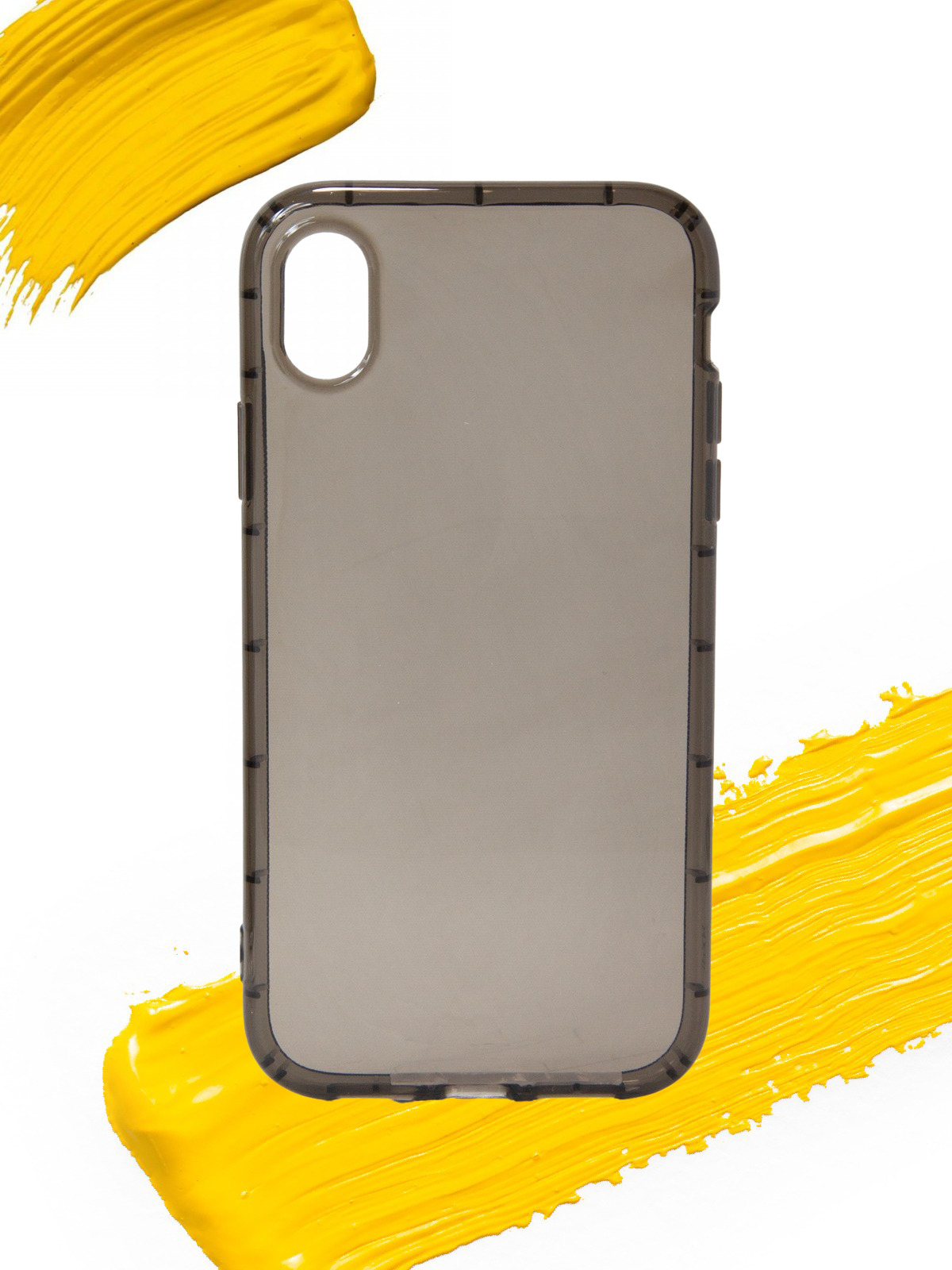 

Чехол для Apple iPhone Xr, прозрачный черно-серый, Silicone case