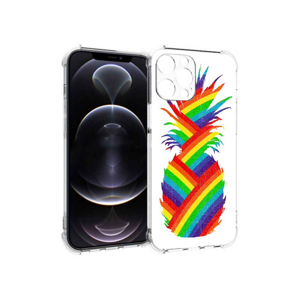 

Чехол MyPads Tocco для Apple iPhone 12 Pro Max радужный ананас (PT157374.616.566), Прозрачный, Tocco