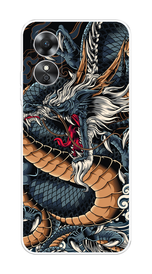 

Чехол на Oppo A17 "Japanese Dragon", Коричневый;черный;синий, 2512050-1