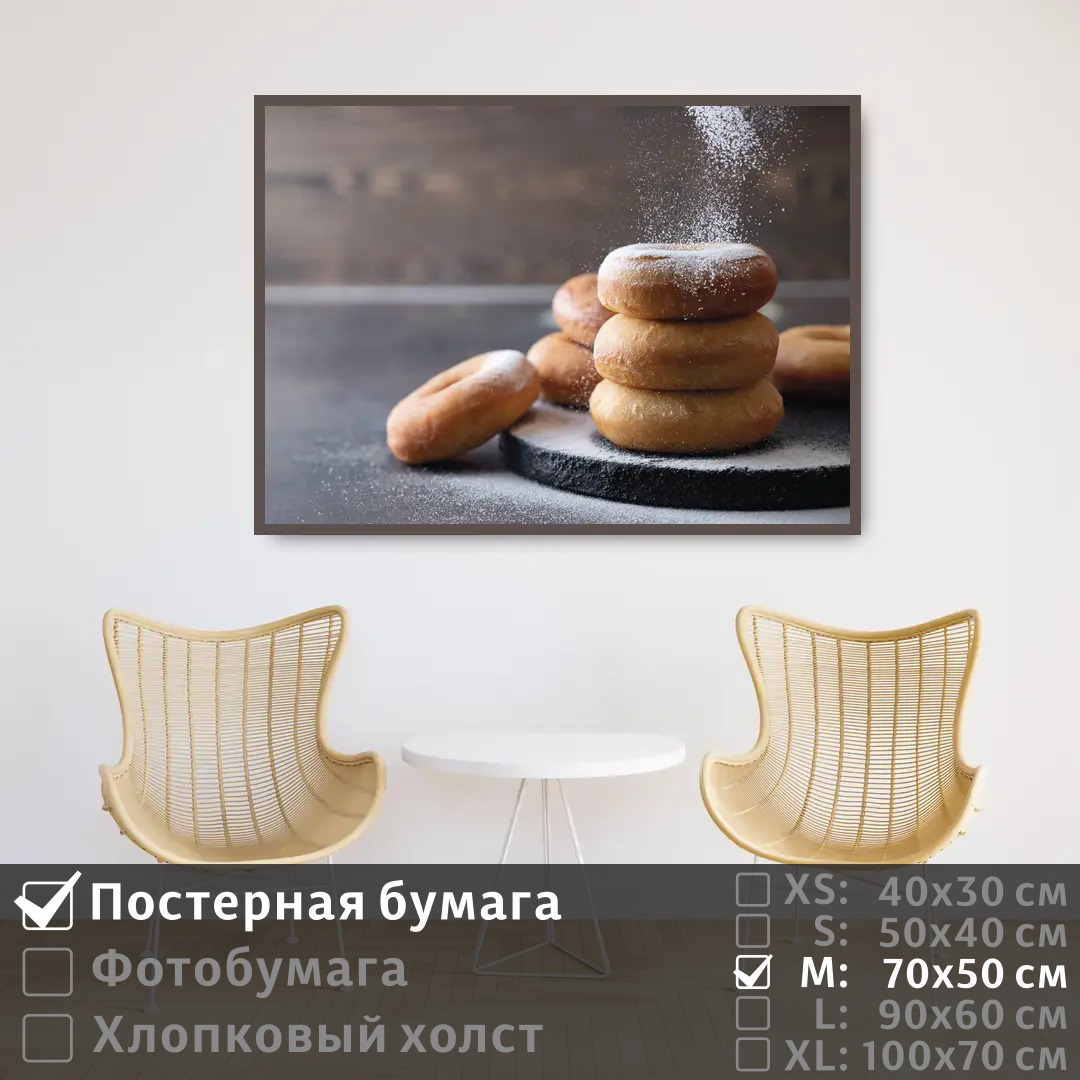 

Постер на стену ПолиЦентр Завтрак в кондитерской 70х50 см, ЗавтракВКондитерской