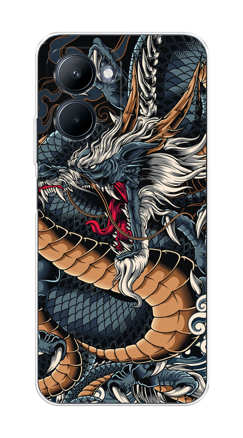 

Чехол на Realme C33 "Japanese Dragon", Коричневый;черный;синий, 2511350-1