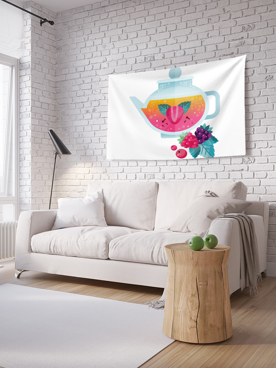 

Горизонтальное фотопанно JoyArty Ягодный чай, из ткани, 100х150 см