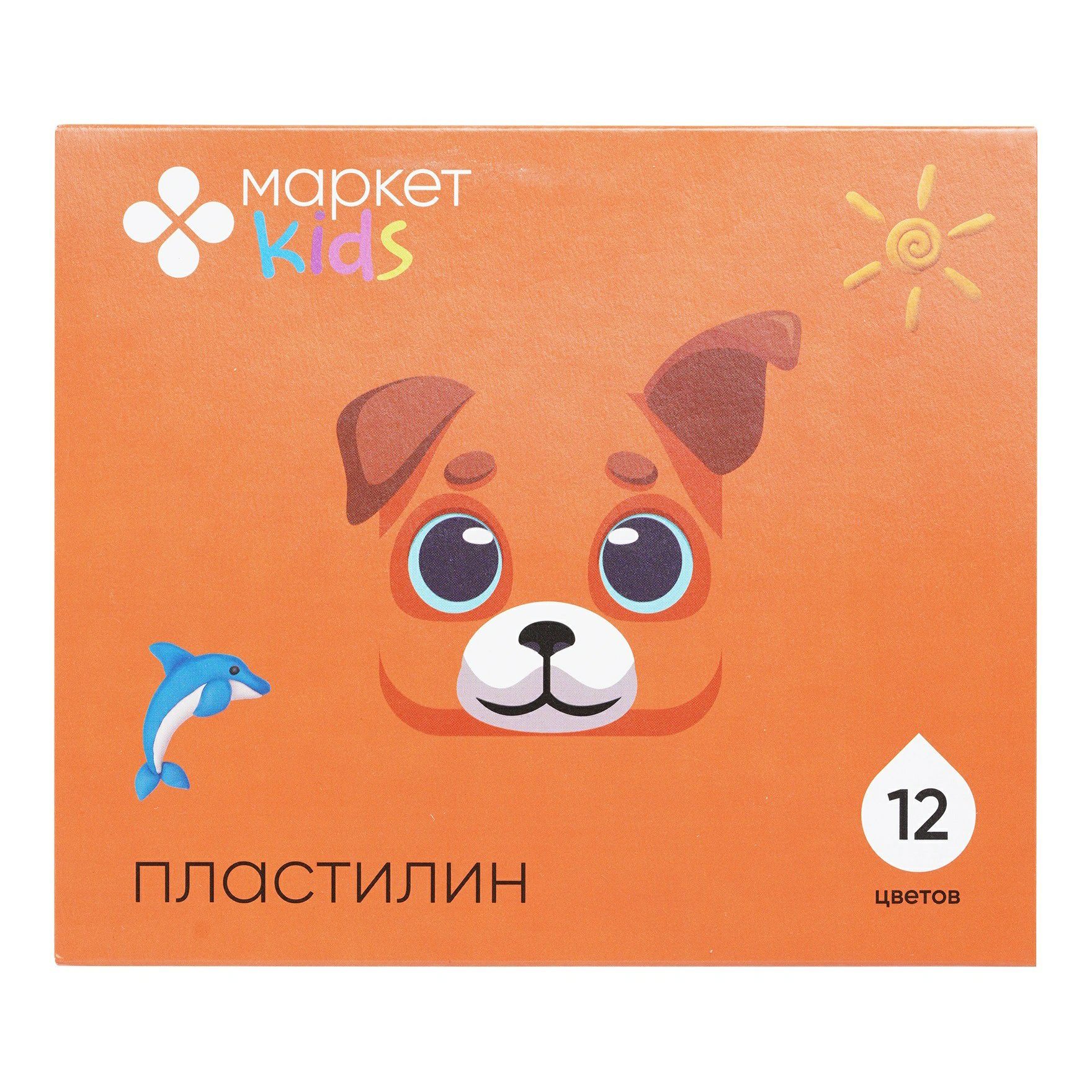 

Пластилин для лепки Маркет kids Классический 180 г 12 цветов, Разноцветный