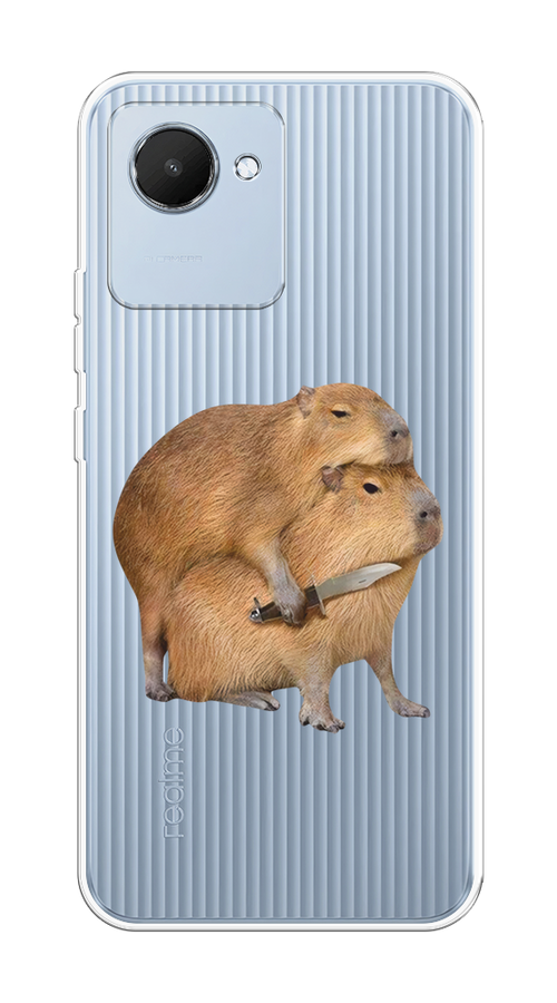 

Чехол на Realme C30 "Капибара с ножом", Бежевый, 2510550-1