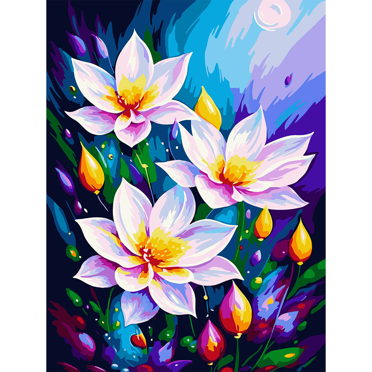 

ST030 - Набор для рисования по номерам Яркие кувшинки, 30*40см, Cristyle