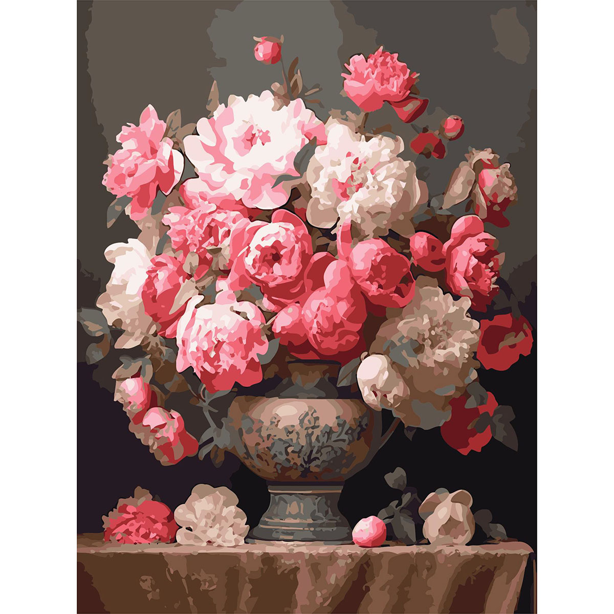 

ST024 - Набор для рисования по номерам Натюрморт. Ваза с пионами, 30*40см, Cristyle