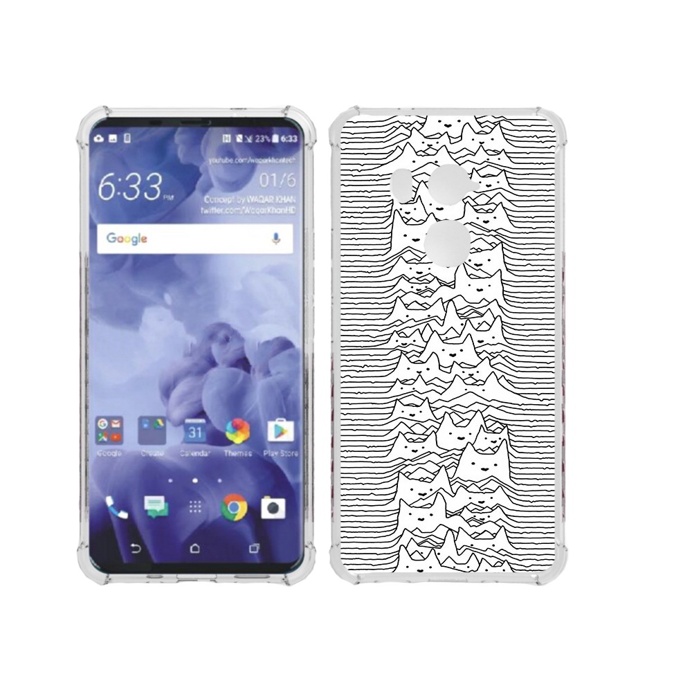 

Чехол MyPads Tocco для HTC U11 Plus черно белые коты 3D, Прозрачный, Tocco