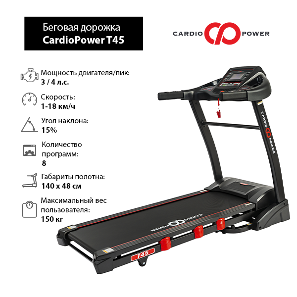 фото Беговая дорожка cardiopower t45 cardio power