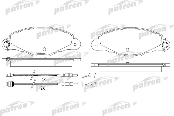

Колодки тормозные дисковые передн CITROEN: XANTIA 97-98, XANTIA 98-03, XANTIA Break 98-03,