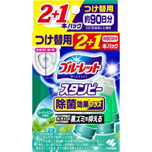 фото Kobayashi очиститель для туалетов с ароматом мяты з/б - bluelet stampy super mint, 28г*3ш