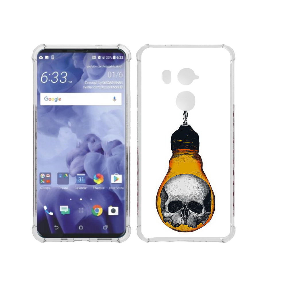 

Чехол MyPads Tocco для HTC U11 Plus череп в лампочке, Прозрачный, Tocco