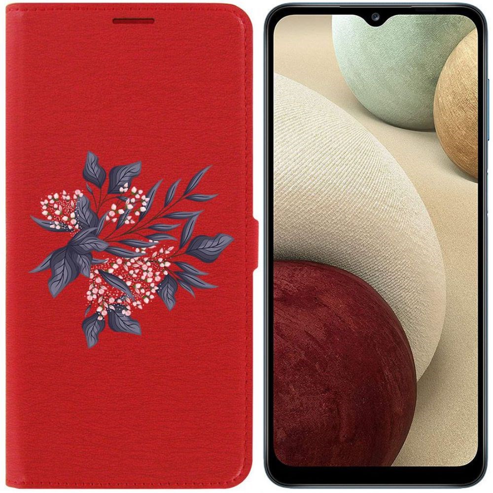 Чехол-книжка Eco Book для Samsung Galaxy A12 (A125) Розовые бутоны