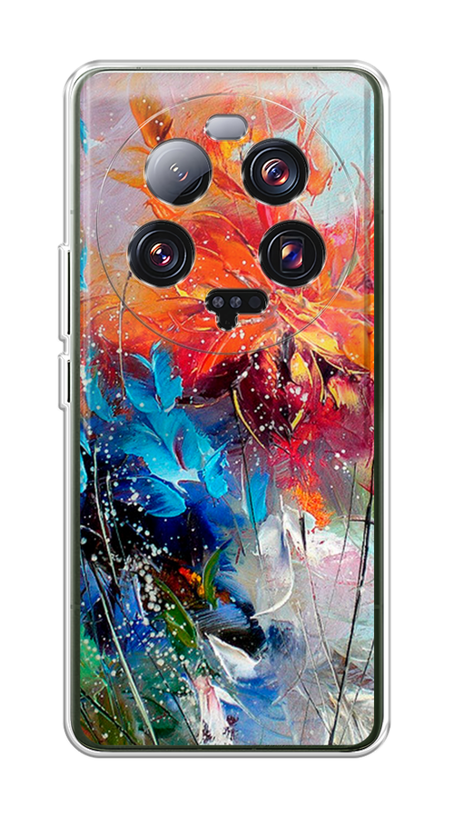 

Чехол на Xiaomi 13 ultra "Абстрактные цветы", Оранжевый;синий, 318650-4