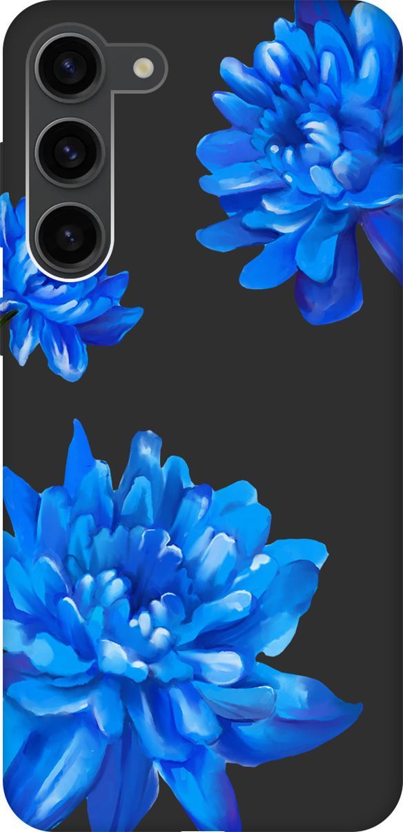 

Чехол на Samsung Galaxy S23+ с 3D принтом "Amazing Asters" черный, Черный;голубой, 158392