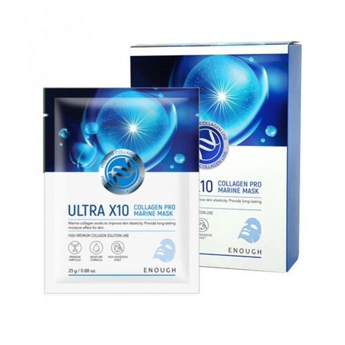 

Enough Маска тканевая Premium ultra X10 collagen pro marine mask,25мл*10шт
