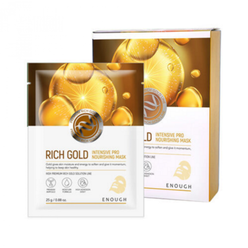 Enough Маска тканевая - Rich gold intensive pro nourishing mask, 25мл*10шт