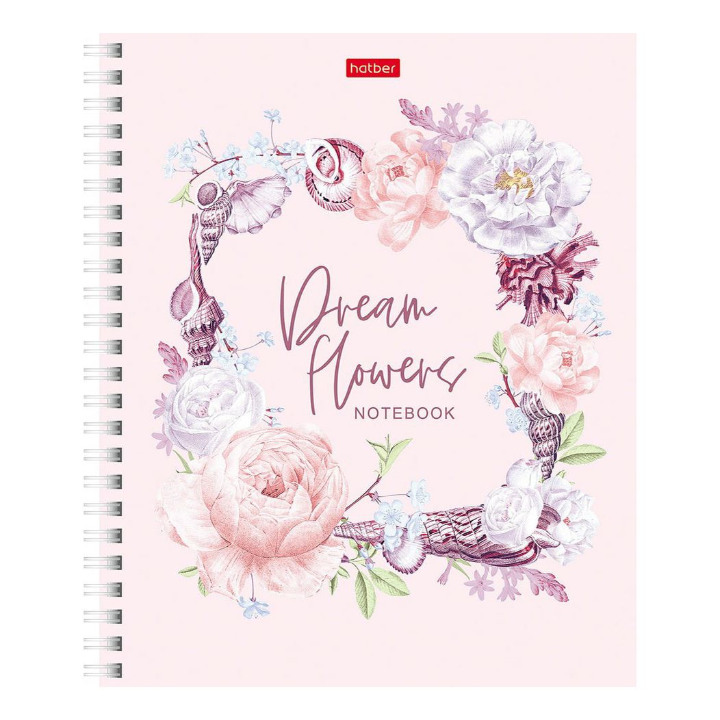 

Тетрадь общая Hatber Floral dreams 96 листов А5 на спирали в клетку