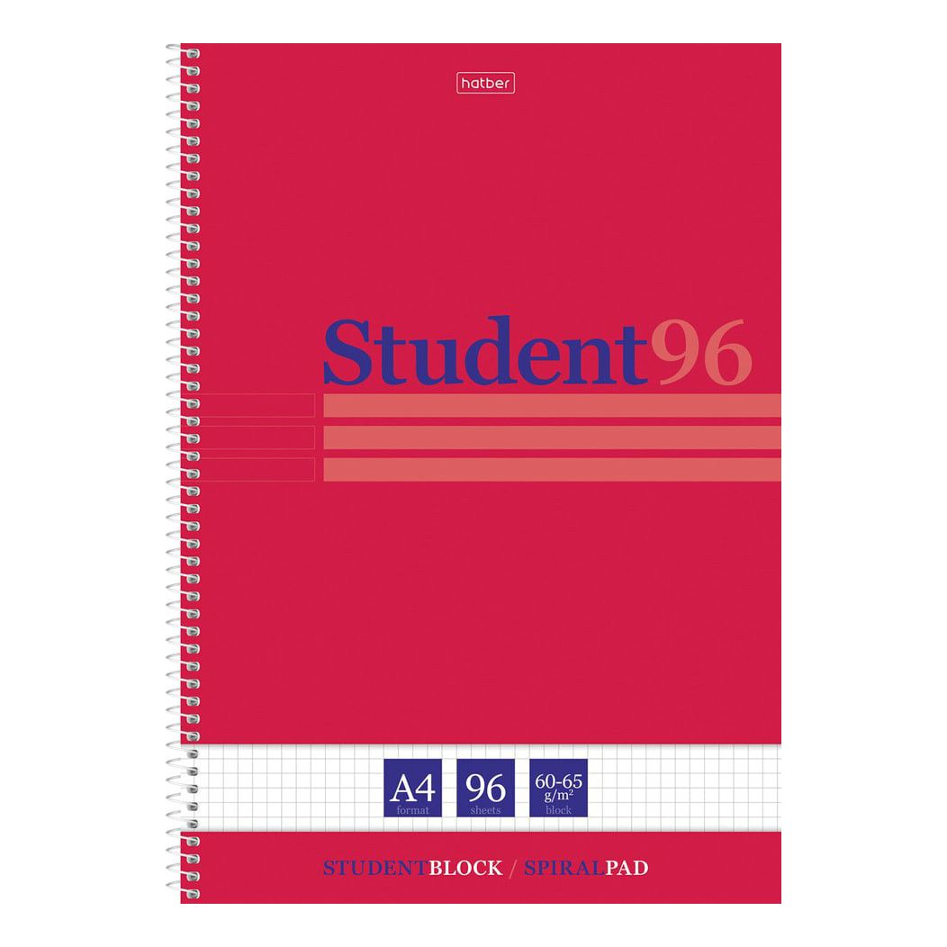 

Тетрадь общая Hatber Viva magenta 96 листов А4 на спирали в клетку