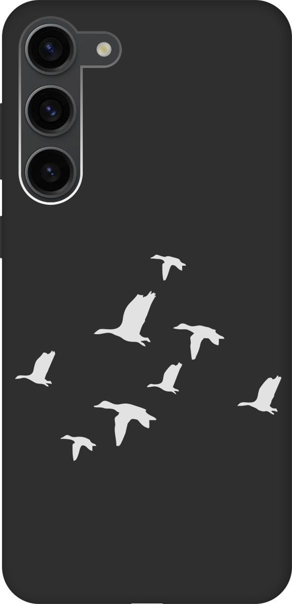 

Чехол на Samsung Galaxy S23+ с 3D принтом "Flock of Ducks W" черный, Черный;серый, 158392