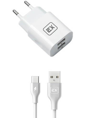 фото Зарядное устройство exployd classic 3.1a 2хusb - type-c white ex-z-595