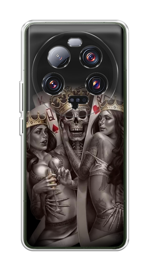 

Чехол на Xiaomi 13 ultra "Карты король и королевы", Серый;желтый, 318650-6