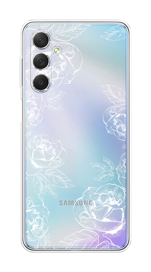 

Чехол на Samsung Galaxy M54 "Розы графика", Черный;серый, 2108250-2