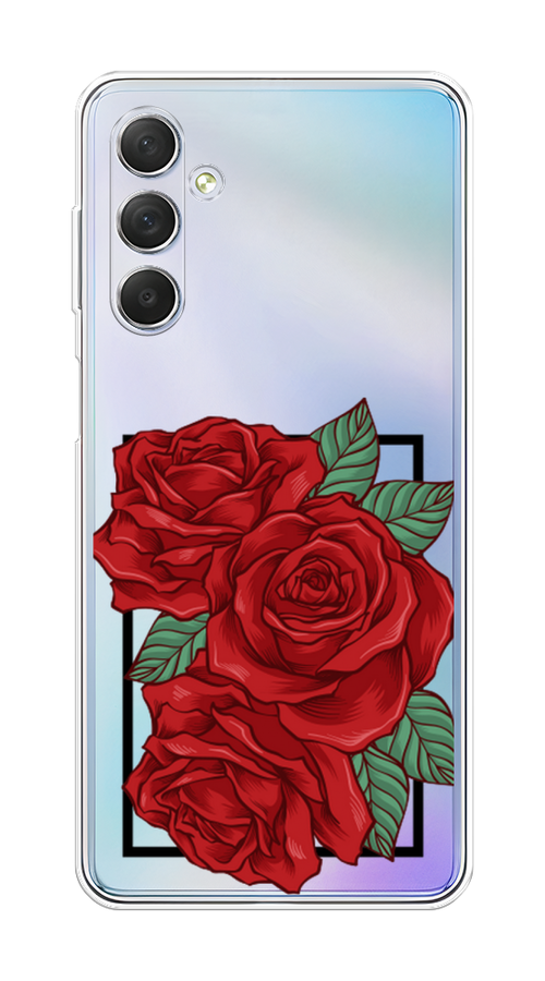 

Чехол на Samsung Galaxy M54 "Три алые розы", Красный, 2108250-2