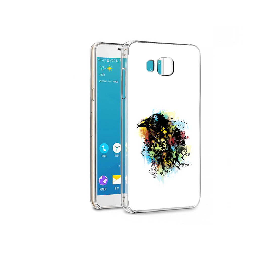 Чехол MyPads Tocco для Samsung Galaxy C7 Pro ворон и черепа (PT74619.550.273)